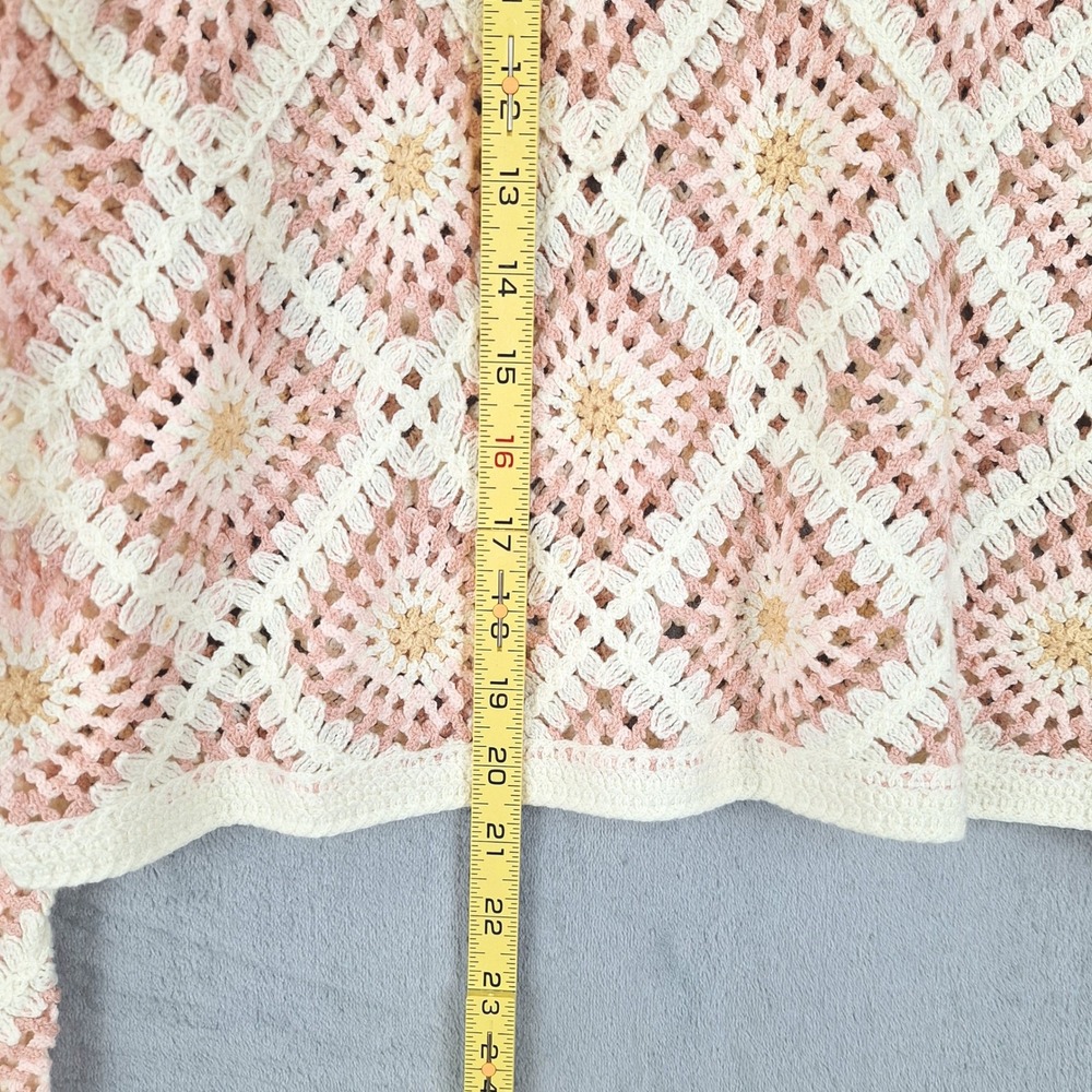 Womens Sweater XL Crochet Granny Square Cottagecore Indie Boho Hippie Festival - Picture 5 of 9